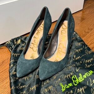 Sam Edelman Teal green Suede Heels size 7